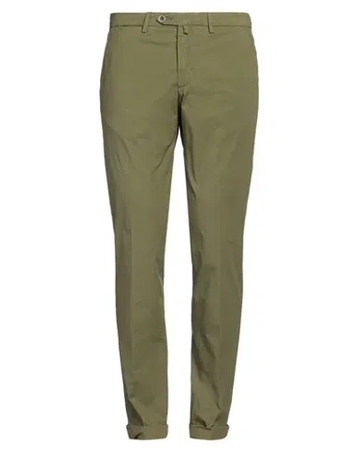 B Settecento Man Pants Military Green Size 44 Cotton, Elastane