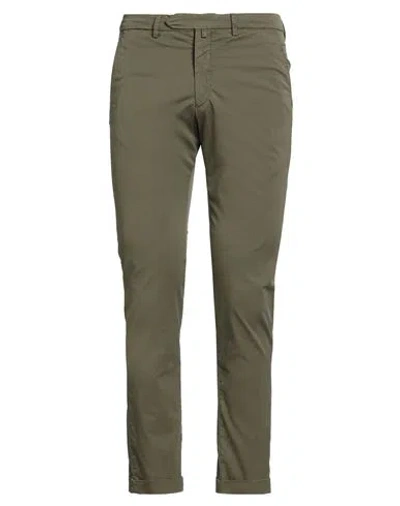 B SETTECENTO B SETTECENTO MAN PANTS MILITARY GREEN SIZE 35 COTTON, POLYESTER, ELASTANE
