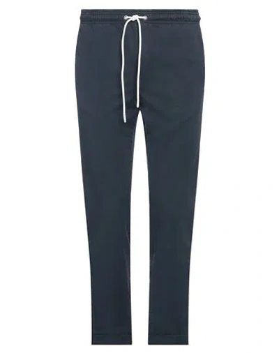 B Settecento Man Pants Navy Size 30 Cotton, Linen, Elastane In Navy Blue