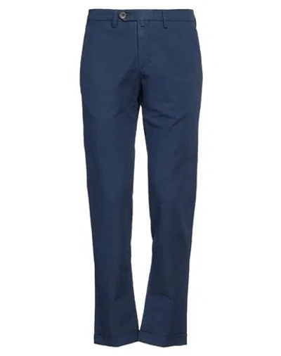 B Settecento Man Pants Navy Size 32 Cotton, Linen, Elastane In Navy