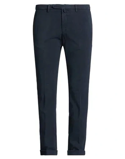 B Settecento Man Pants Navy Size 40 Cotton, Elastane In Blue