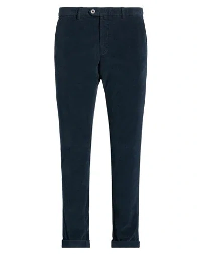 B Settecento Man Pants Navy Size 40 Cotton, Elastane In Blue