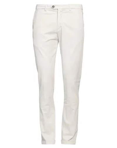 B Settecento Man Pants Off White Size 35 Cotton, Elastane In Off White