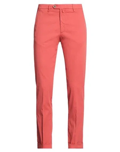 B Settecento Man Pants Rust Size 32 Cotton, Elastane, Organic Cotton In Pink