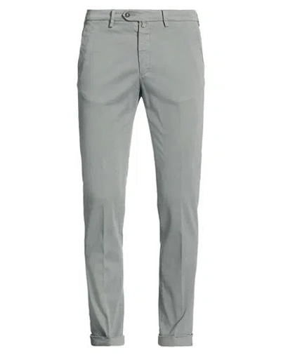 B Settecento Man Pants Slate Blue Size 40 Cotton, Elastane In Gray