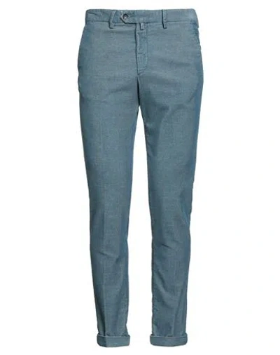 B Settecento Man Pants Slate Blue Size 40 Cotton, Polyester, Elastane