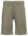 B Settecento Man Shorts & Bermuda Shorts Military Green Size 31 Cotton, Elastane In Green