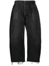 B Sides Cropped Wide-leg Jeans In Black