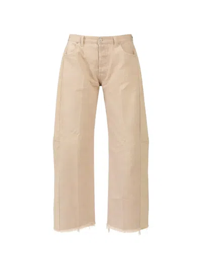 B Sides Customised Levi's Frayed-hem Jeans In Neutral