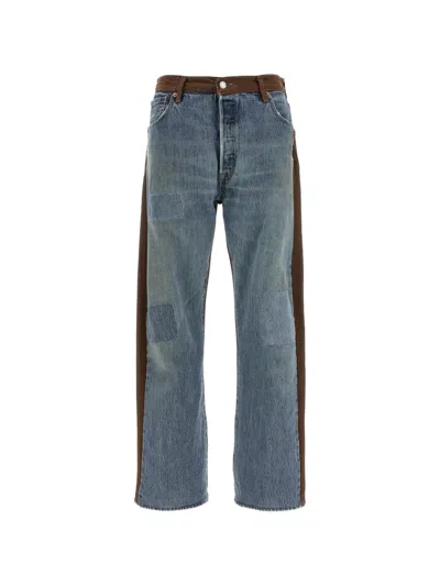 B Sides Vintage Straight Rework Halfsie Jeans In Blue