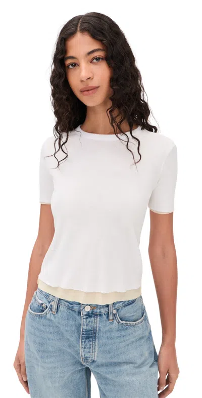 B Sides Double Tee White/pale Yellow