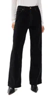 B SIDES ELISSA HIGH WIDE CORDUROY TROUSERS BLACK CORDUROY