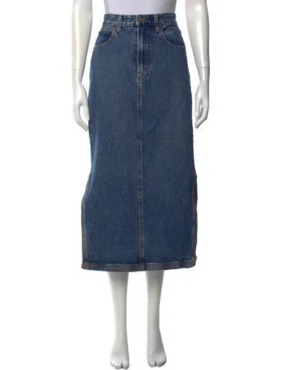 Pre-owned B Sides Embroidered Accent Long Skirt In Blue