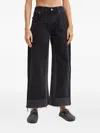 B Sides Frayed Cropped Jeans In Black
