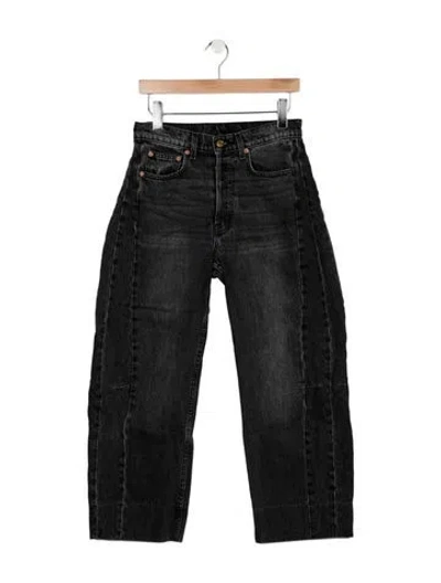 Pre-owned B Sides High-rise Straight Leg Jeans In Black