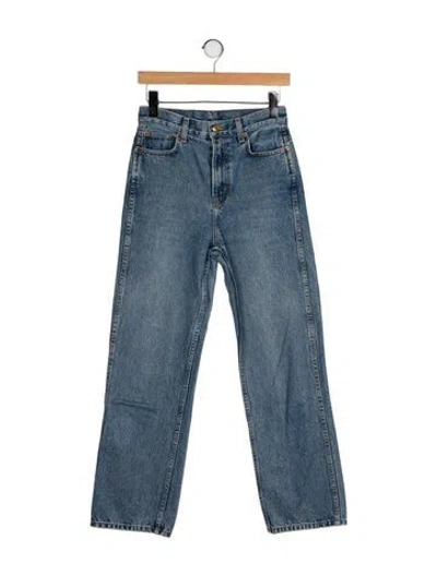 Pre-owned B Sides High-rise Straight Leg Jeans In Blue