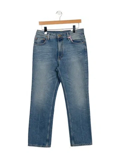 Pre-owned B Sides High-rise Straight Leg Jeans In Blue