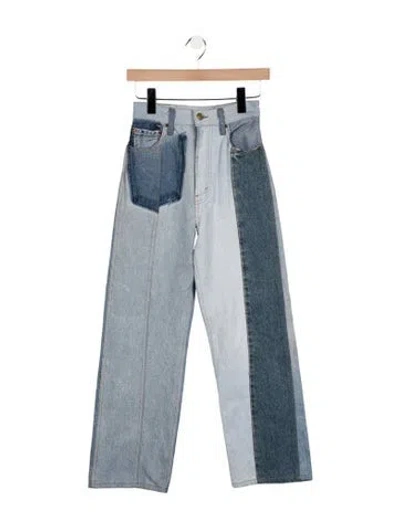 Pre-owned B Sides High-rise Straight Leg Jeans In Blue