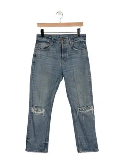 Pre-owned B Sides High-rise Straight Leg Jeans In Blue