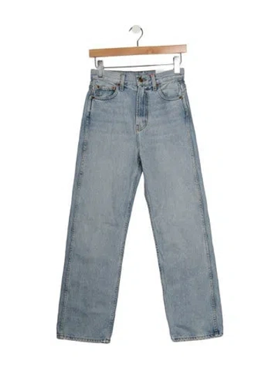 Pre-owned B Sides High-rise Straight Leg Jeans In Blue