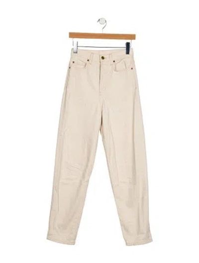 Pre-owned B Sides High-rise Straight Leg Jeans In White