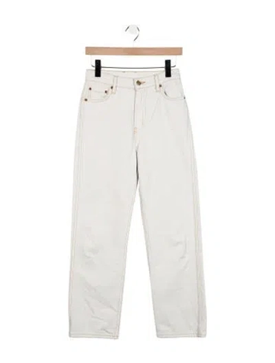 Pre-owned B Sides High-rise Straight Leg Jeans In White