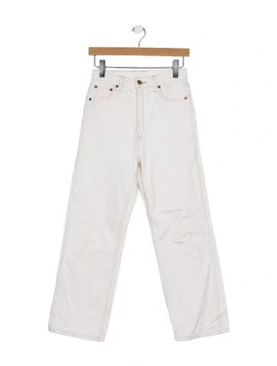 Pre-owned B Sides High-rise Straight Leg Jeans In White