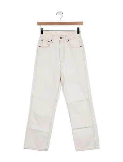 Pre-owned B Sides High-rise Straight Leg Jeans In White