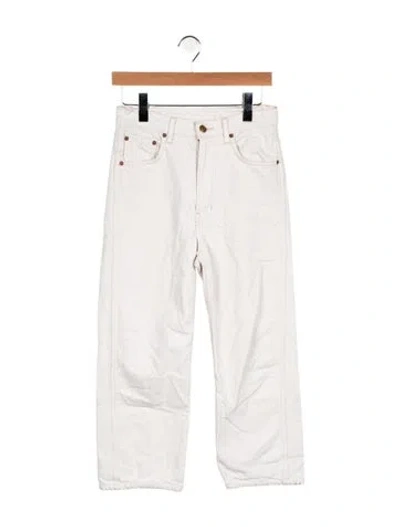 Pre-owned B Sides High-rise Straight Leg Jeans In White