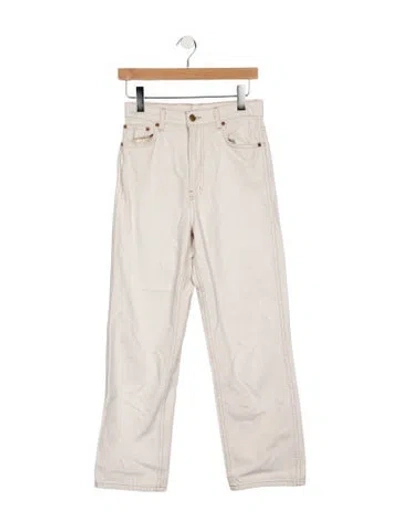 Pre-owned B Sides High-rise Straight Leg Jeans In White