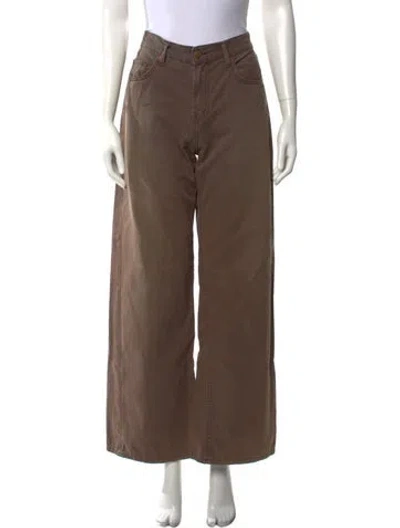 Pre-owned B Sides High-rise Wide Leg Jeans In Brown