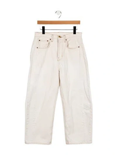 Pre-owned B Sides High-rise Wide Leg Jeans In White
