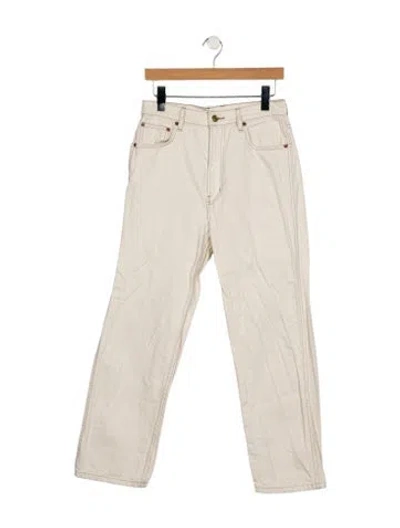 Pre-owned B Sides High-rise Wide Leg Jeans In White