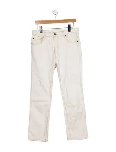 Pre-owned B Sides High-rise Wide Leg Jeans In White