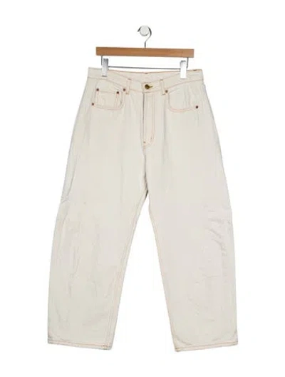 Pre-owned B Sides High-rise Wide Leg Jeans In White