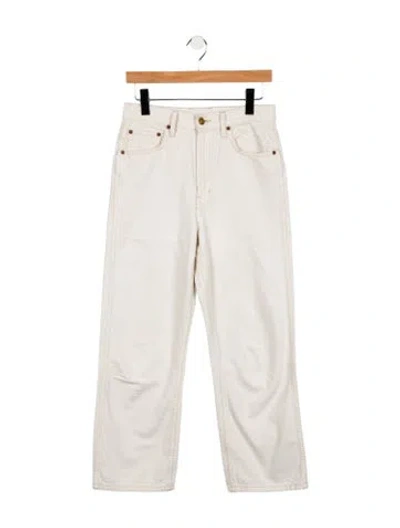 Pre-owned B Sides High-rise Wide Leg Jeans In White
