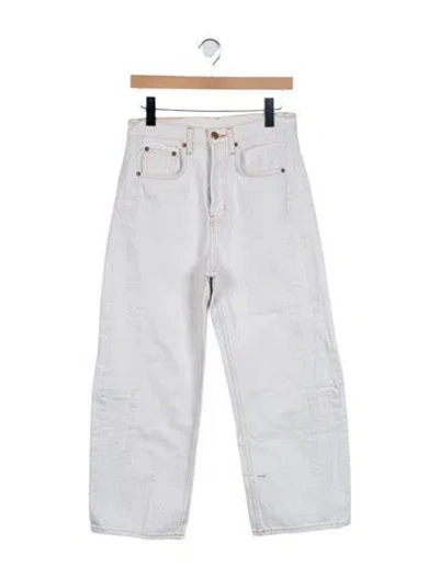 Pre-owned B Sides High-rise Wide Leg Jeans In White