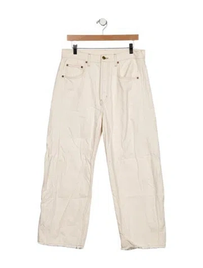 Pre-owned B Sides High-rise Wide Leg Jeans In White