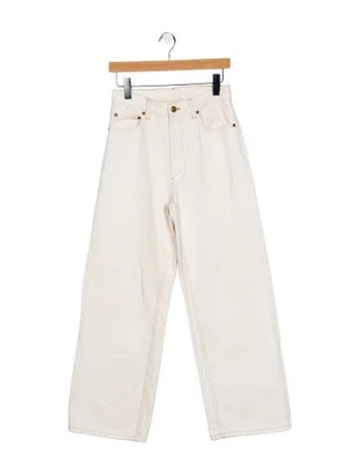 Pre-owned B Sides High-rise Wide Leg Jeans In White