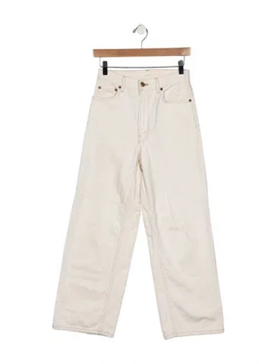 Pre-owned B Sides High-rise Wide Leg Jeans In White