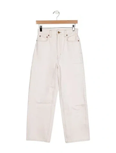 Pre-owned B Sides High-rise Wide Leg Jeans In White