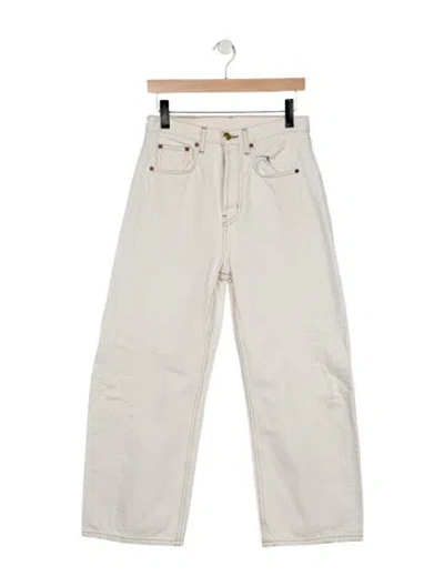 Pre-owned B Sides High-rise Wide Leg Jeans In White
