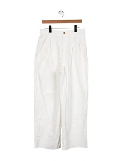 Pre-owned B Sides High-rise Wide Leg Jeans In White