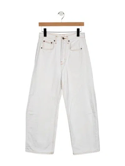 Pre-owned B Sides High-rise Wide Leg Jeans In White