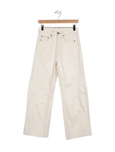 Pre-owned B Sides High-rise Wide Leg Jeans In White