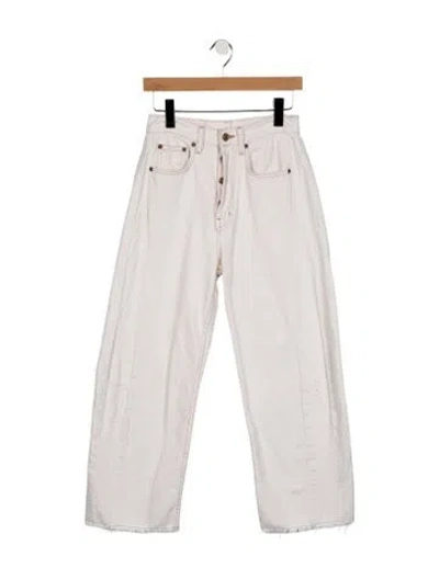 Pre-owned B Sides High-rise Wide Leg Jeans In White