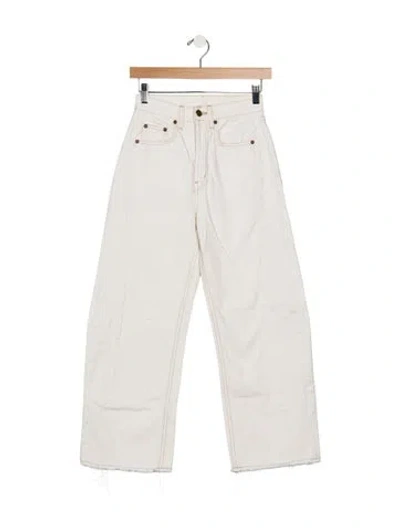 Pre-owned B Sides High-rise Wide Leg Jeans In White