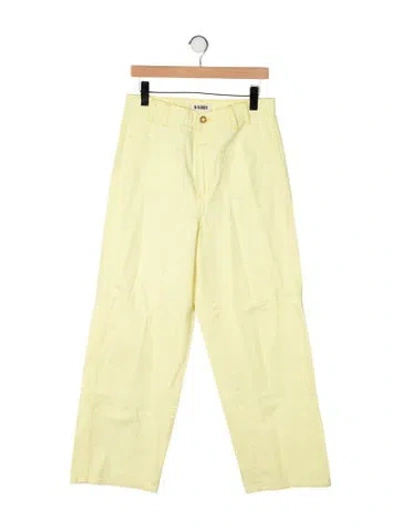 Pre-owned B Sides High-rise Wide Leg Jeans In Yellow