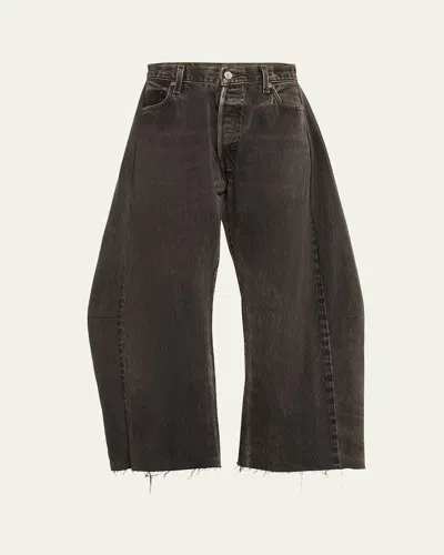 B Sides Lasso Rework Cropped Wide-leg Jeans In Vintage Black