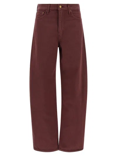 B Sides Leroy Mid Relaxed Bow Jeans In Burgundy